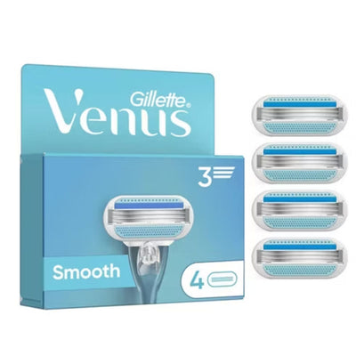 Gillette Venus Smooth Razor Blades 4 Cartridge Heads with 3 Blades Each for Women Smooth Comfortable Shave