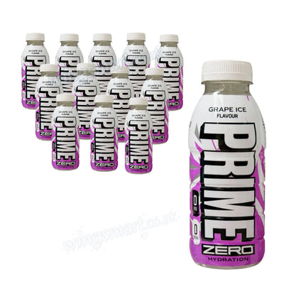 Summer Prime Zero Hydration Grape Ice 500ml Multipack (Box of 12 Bottles) Energy Drink