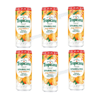 Tropicana Sparkling Juice Drink Variety 250ml – Zesty Orange & Tropical Twist