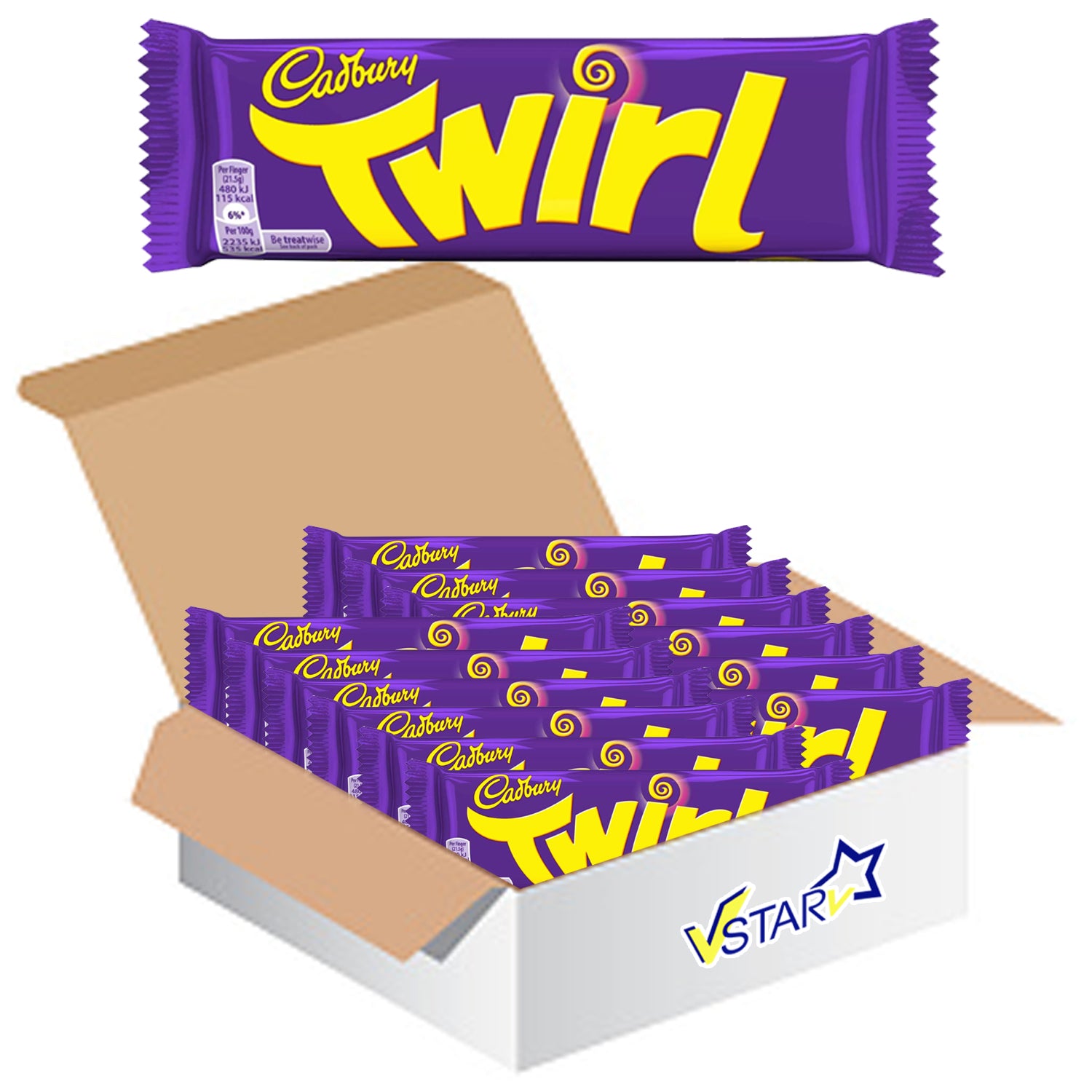 Cadbury Twirl Chocolate Bars 48 X 43g Full Box Wingsmart