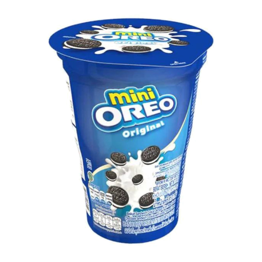 Oreo Mini Original Vanilla Cookies Cup 24 x 61.3g - Mini Chocolate Sandwich Biscuits with Smooth Vanilla Creme Filling, Perfect On-The-Go Snack for Twist, Lick & Dunk Moments