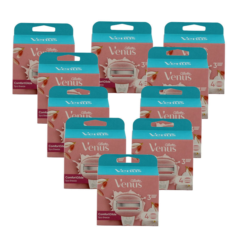 Gillette Venus Spa Breeze Razor Womens' Blade Refills 4 Cartridge Heads | 3 Blades Each