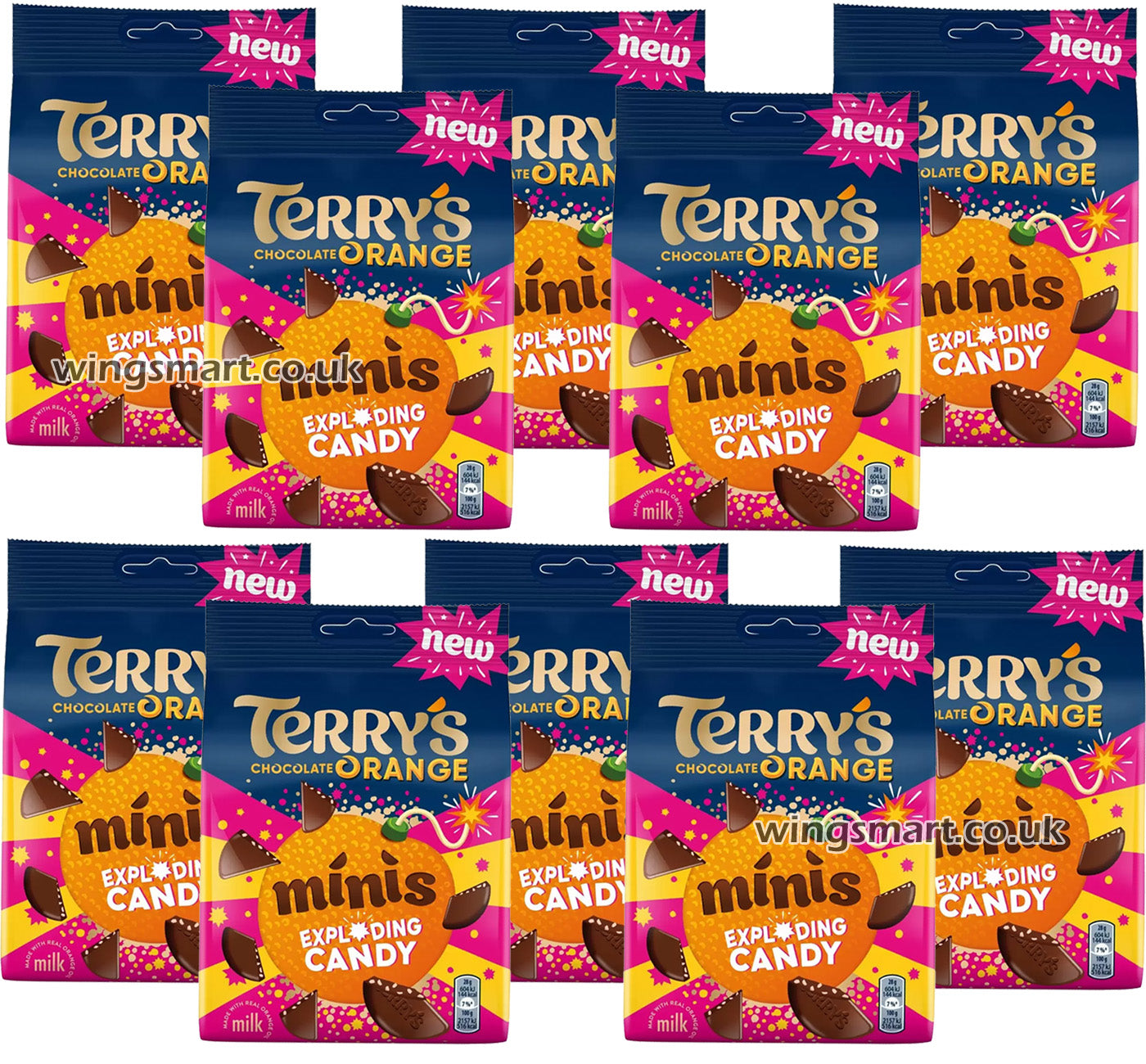 Terry's Chocolate Orange Exploding Minis Pouch 105g (Box Of 10)