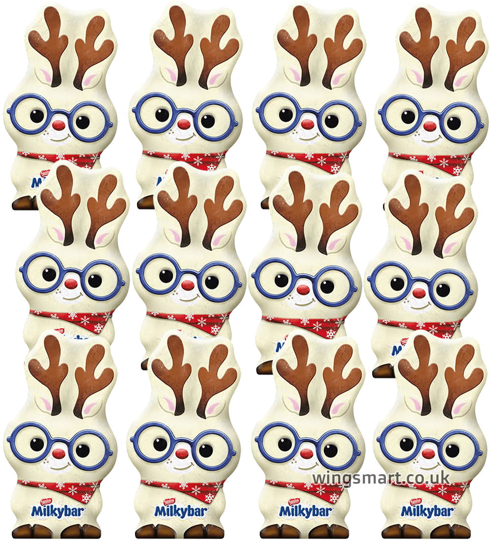Milkybar Reindeer White Chocolate Christmas Figure 88g (06 or 12 Packs)