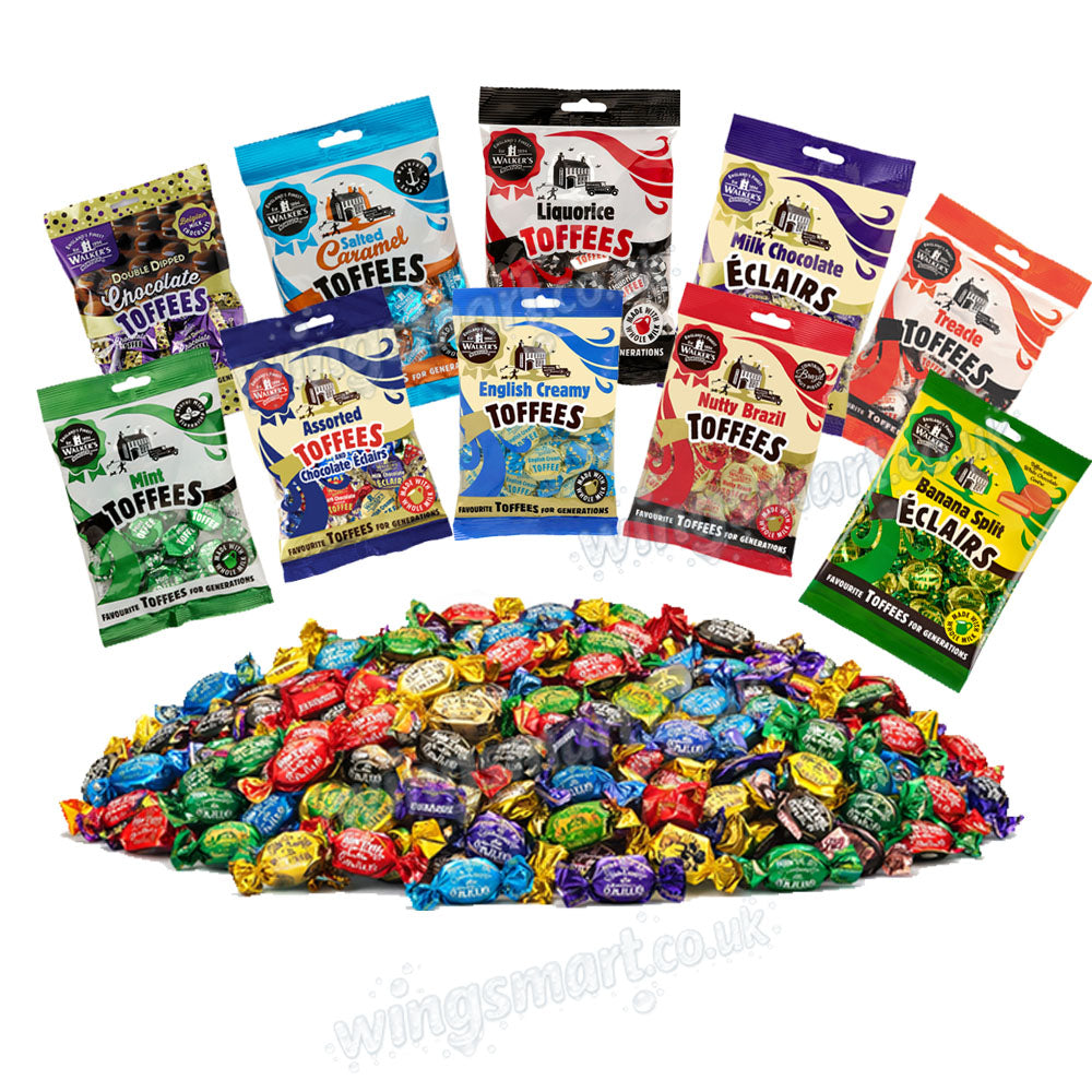 Walker’s Nonsuch British Toffee & Eclair Variety Bags 135g–150g – Mixed Flavour Sweet Collection