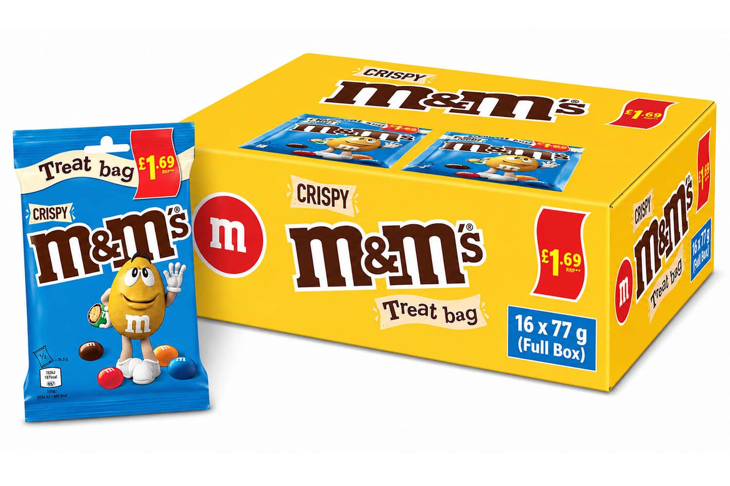 M&M'S Crispy Milk Chocolate Treat Bag £1.69 PMP 77g (Full & Half Box Options)