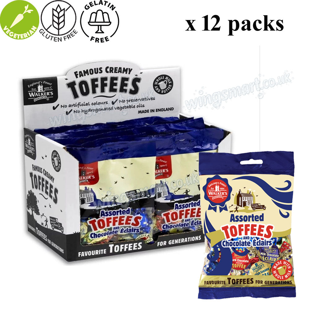 Walker’s Nonsuch British Toffee & Eclair Variety Bags 135g–150g – Mixed Flavour Sweet Collection