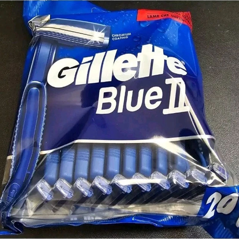 Gillette Blue II Disposable Razors 20 Pack Twin Blade Men's Shaving Razors