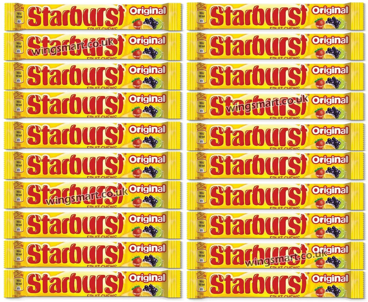 Starburst Vegan Chewy Fruit Flavoured Sweets 24 x 45g Full Box