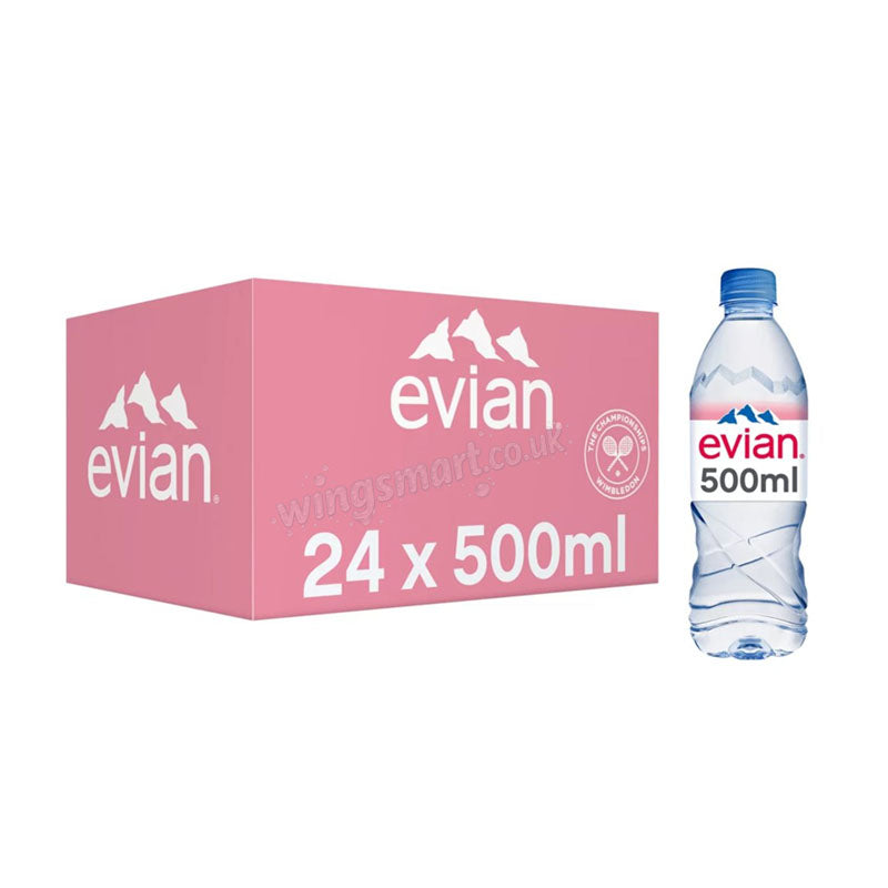 Evian Still Natural Mineral Water 500ml Bottles (12 & 24 Bottles)
