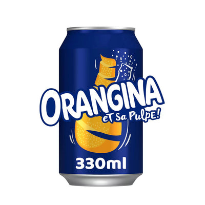 Orangina Orange Drink Cans 24 x 330ml Citrus Juice with Orange Pulp