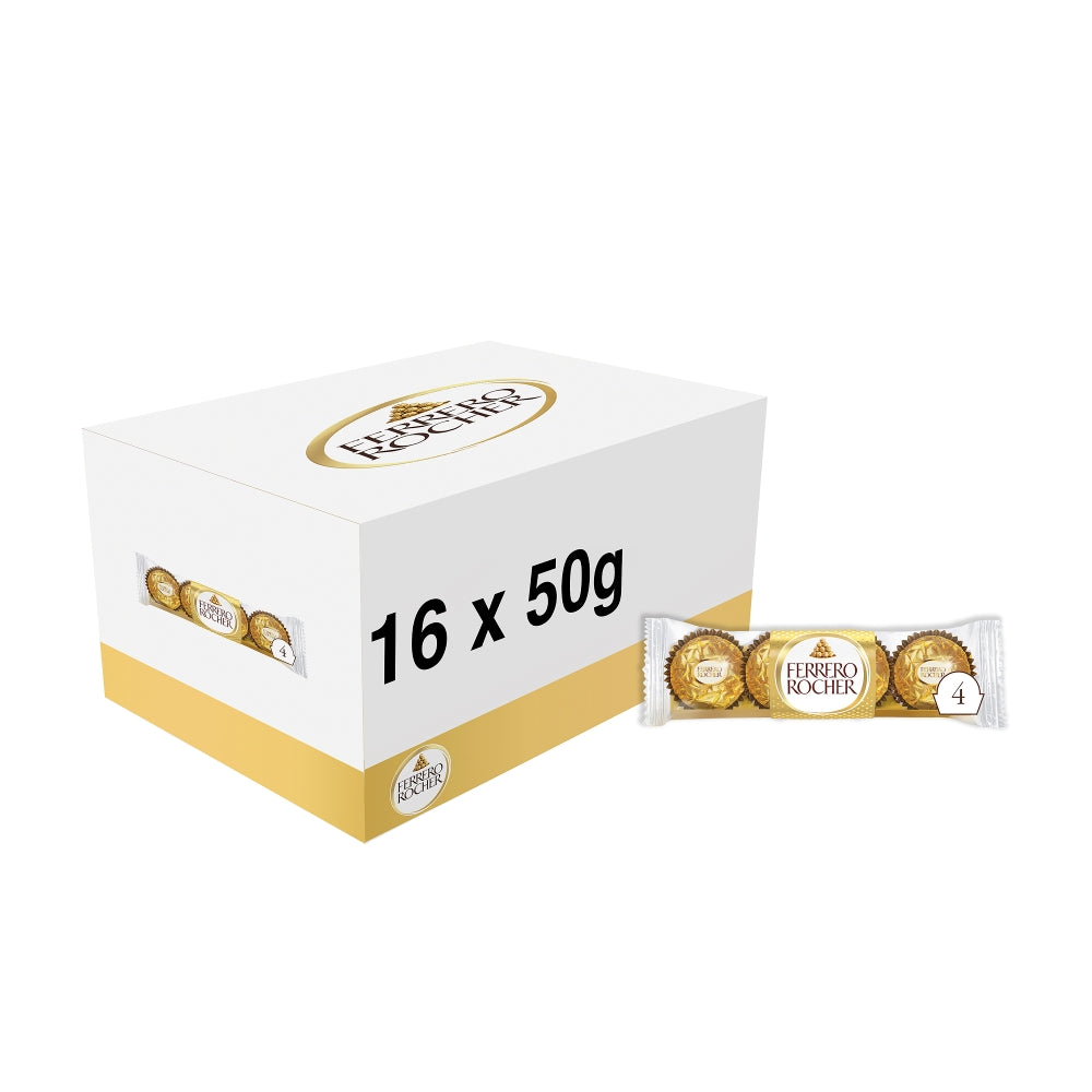 Ferrero Rocher 4 Pieces Treat Pack 50g (16 x 50g Packs)