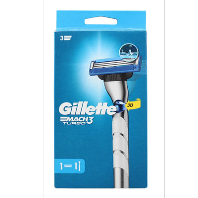 Gillette Mach3 Turbo Razor 1 Handle with 3 Blades | Men's Shaving Razor