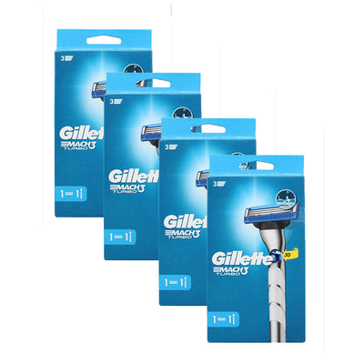 Gillette Mach3 Turbo Razor 1 Handle with 3 Blades | Men's Shaving Razor