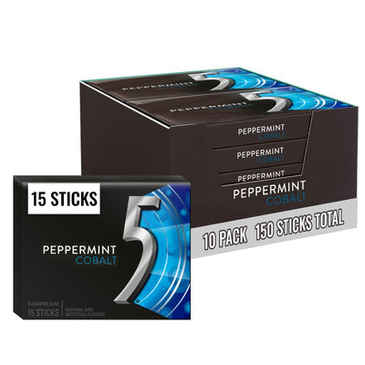 5 Gum Peppermint Cobalt Sugarfree – 15pc / 10ct