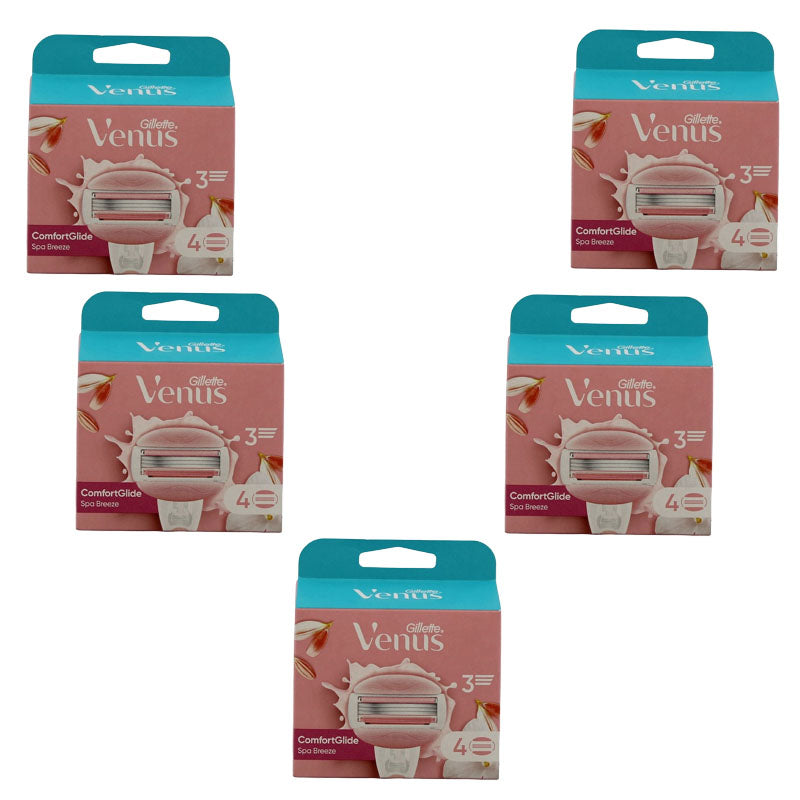 Gillette Venus Spa Breeze Razor Womens' Blade Refills 4 Cartridge Heads | 3 Blades Each