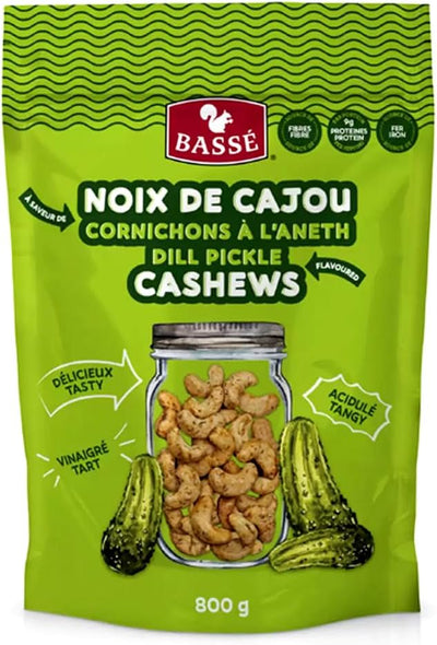 Tangy Dill Pickle Cashews by Basse - 800g | High Protein, Fiber & Iron Snack