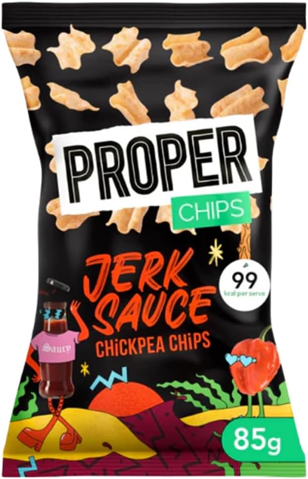 Proper Chickpea Chips Variety Pack - Ghost Chilli & Yuzu, Katsu Curry, Jerk Sauce - 85g Each, Pack of 3