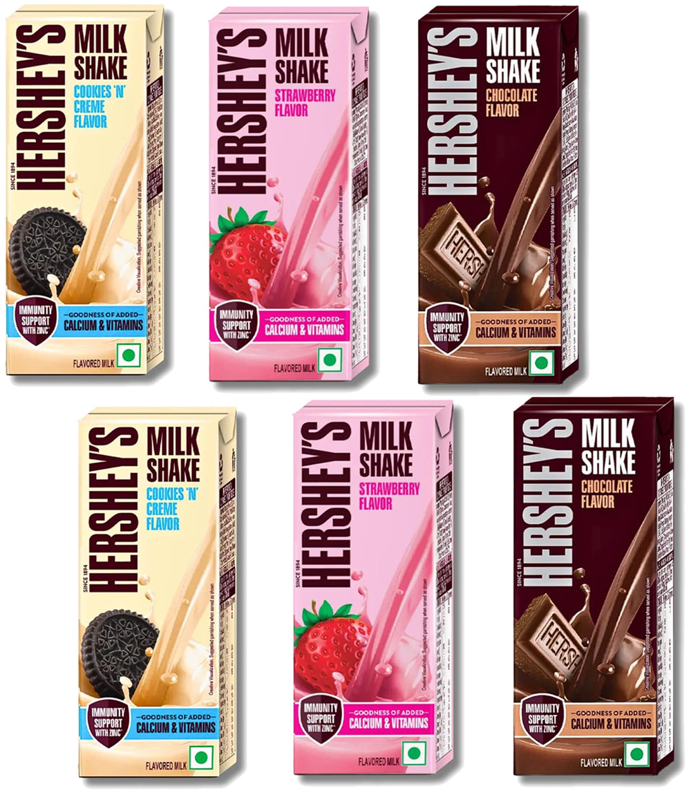 Hershey’s Milk Shake Variety Pack 3 Flavors: Chocolate, Strawberry, Cookie 'N' Cream 6 x 180ml