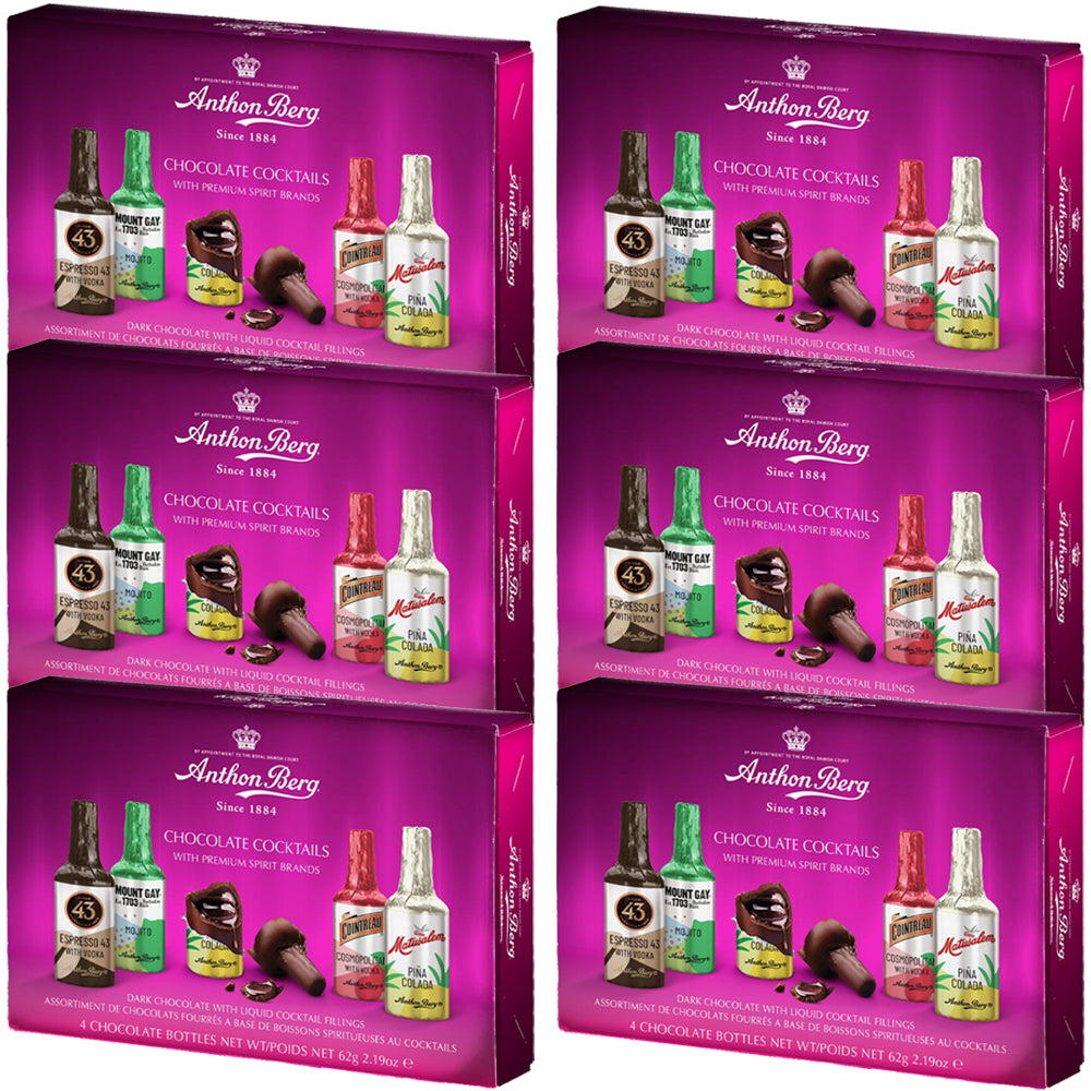 Anthon Berg Chocolate Cocktail Liqueurs 4 Pieces 62g (Box of 6)