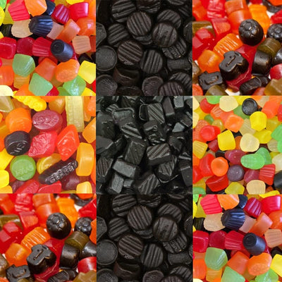 Mixed Gum Sweets Tub Liquorice,Wine Gums,Fruit Salads,Footballs Gums,Poor Bens Mix-1Kg Sweets Tub