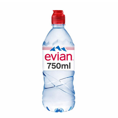 Evian Still Natural Mineral Water Bottles 12 x 750ml