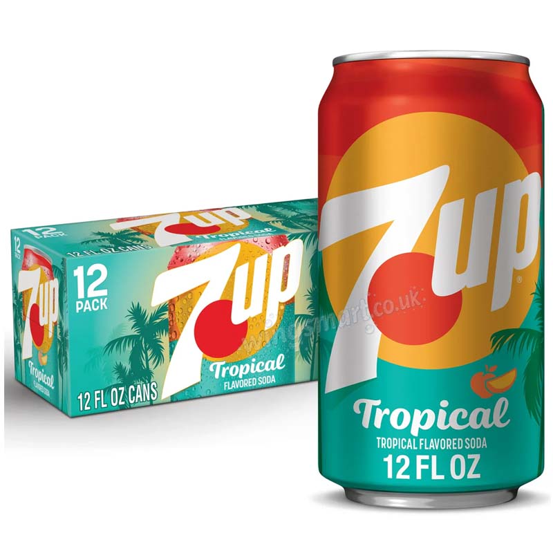 7UP Tropical Soft Drink – Case of 12 x 355ml Cans