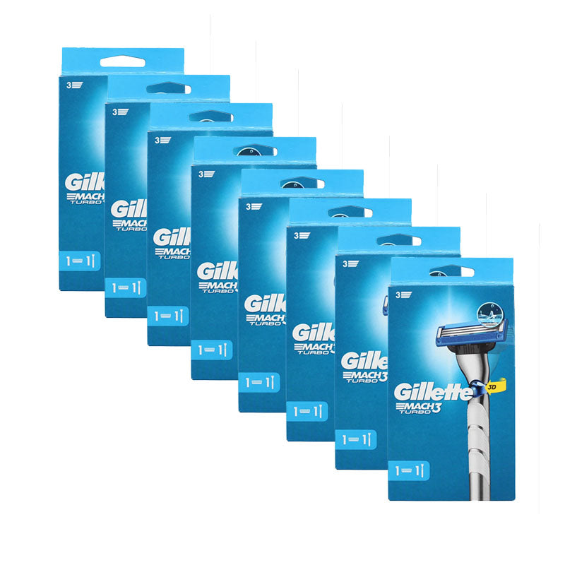Gillette Mach3 Turbo Razor 1 Handle with 3 Blades | Men's Shaving Razor