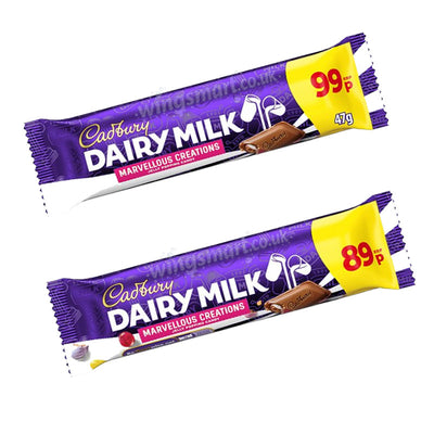 Cadbury Dairy Milk Marvellous Creations Jelly Popping Candy 47g PMP Box of 24 Bars