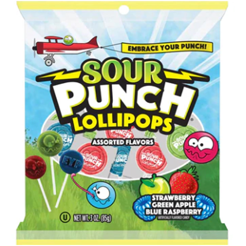 Adams & Brooks Sour Punch Pops Peg Bag 85g (Pack of 12)
