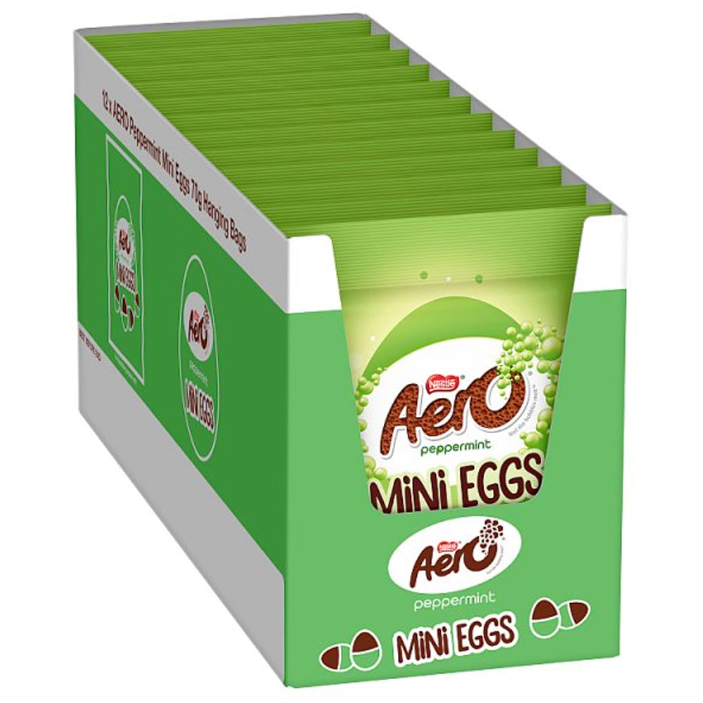 Aero Peppermint Milk Chocolate Easter Mini Eggs 70g (Pack of 12)