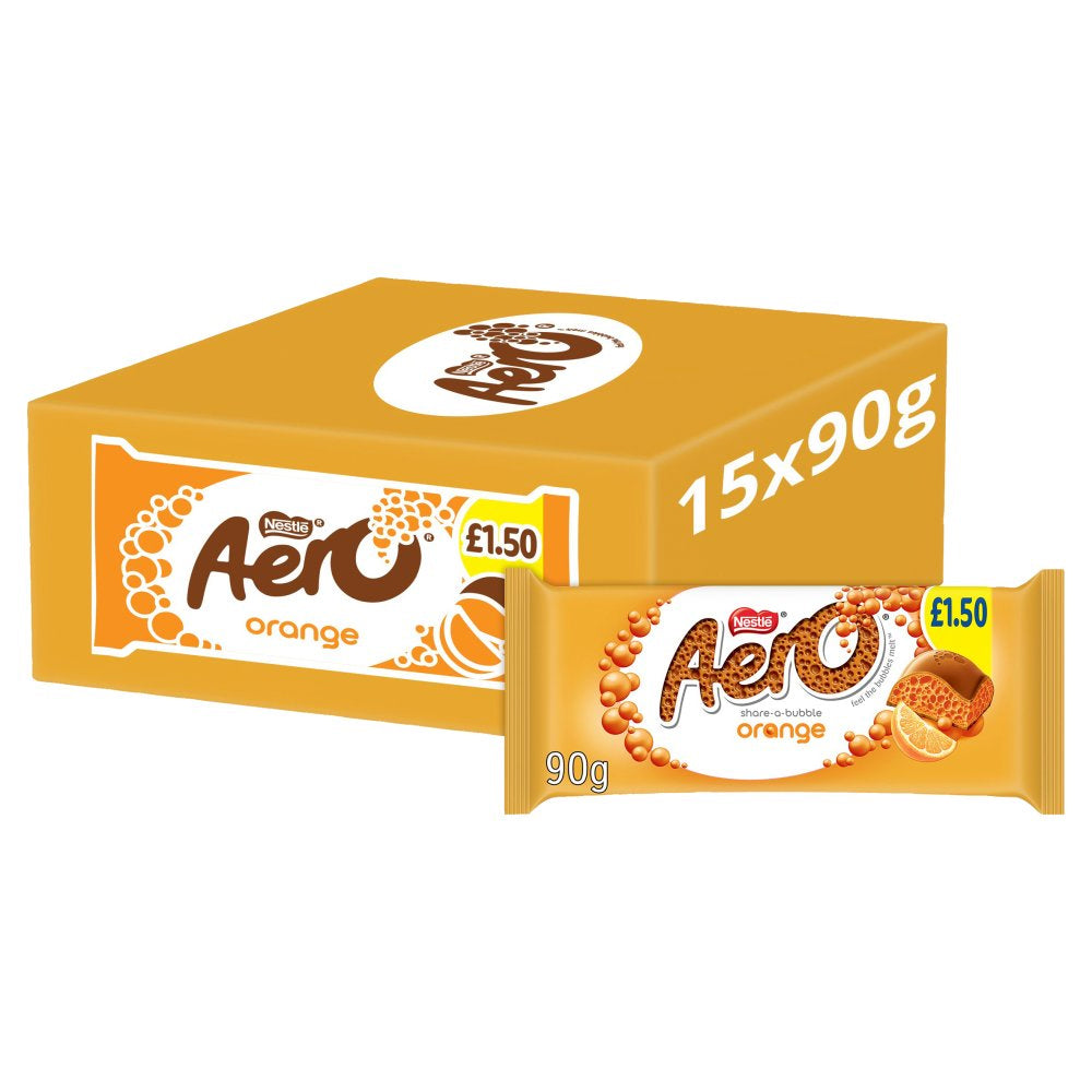 Aero Orange Chocolate Sharing Bar PMP 15 x 90g Full Box