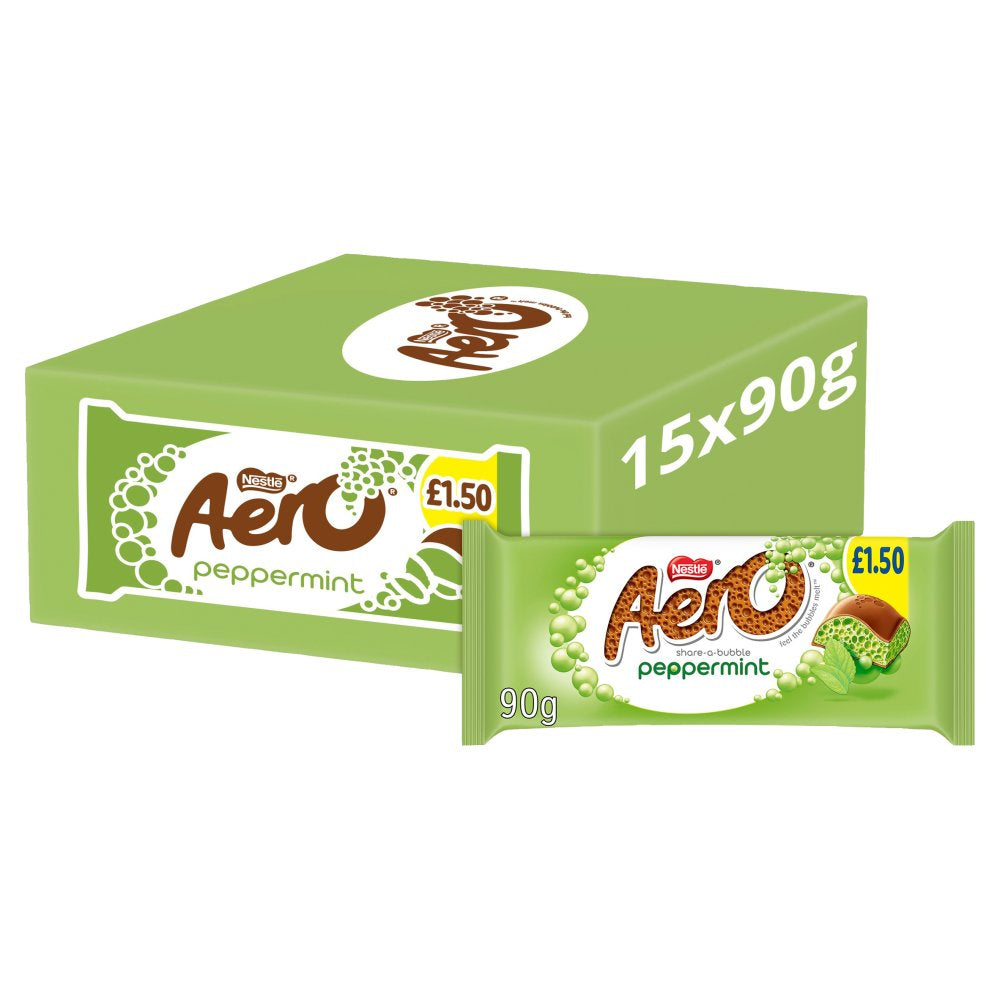 Aero Peppermint Chocolate Sharing Bar PMP 15 x 90g Full Box