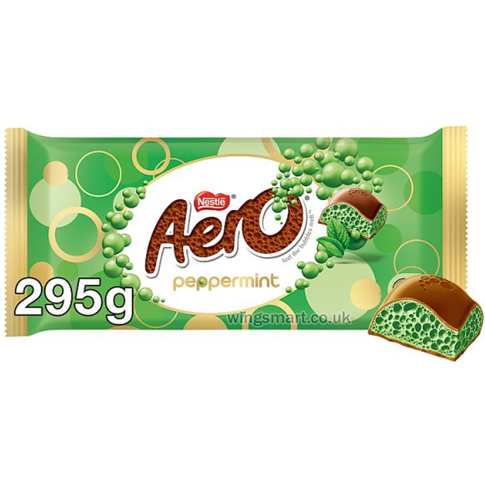 Aero Peppermint Milk Chocolate Giant Sharing Bar 295g (Pack of 12)