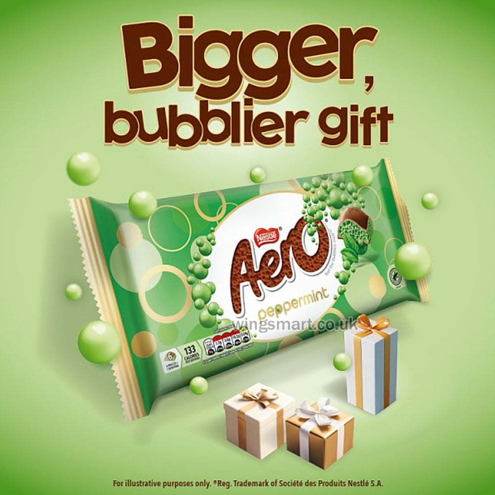 Aero Peppermint Milk Chocolate Giant Sharing Bar 295g (Pack of 12)