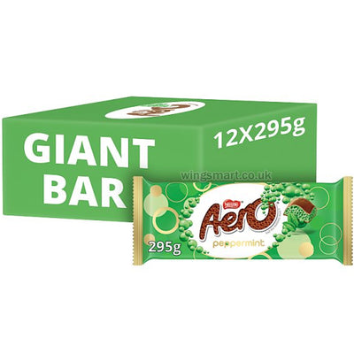 Aero Peppermint Milk Chocolate Giant Sharing Bar 295g (Pack of 12)