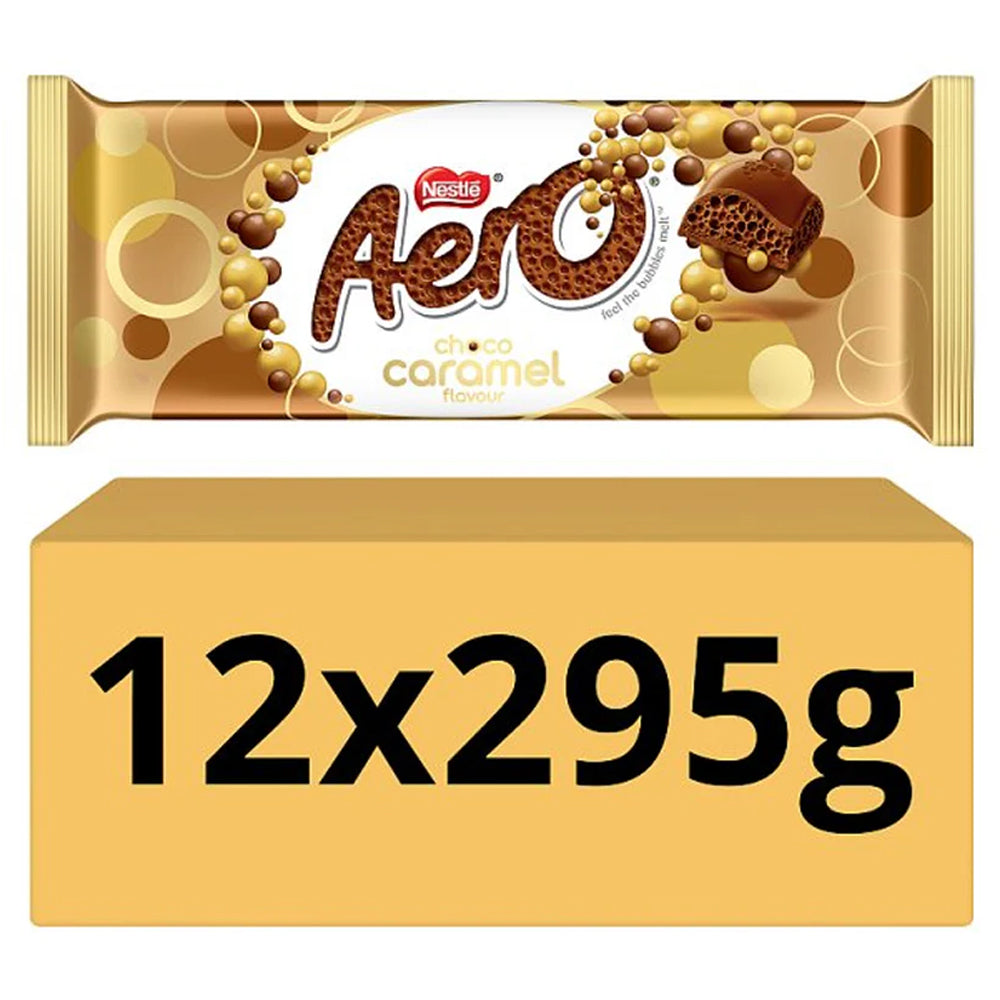 Aero Giant Choco Caramel Chocolate Bars 295g (Pack of 12)