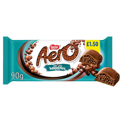 Aero Hazelnut Chocolate Sharing Bar PMP 15 x 90g Full Box