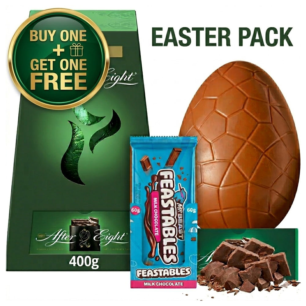 Easter MEGA DEAL: After Eight 400g Dark Mint Egg + FREE MrBeast Milk Chocolate (Limited Stock)