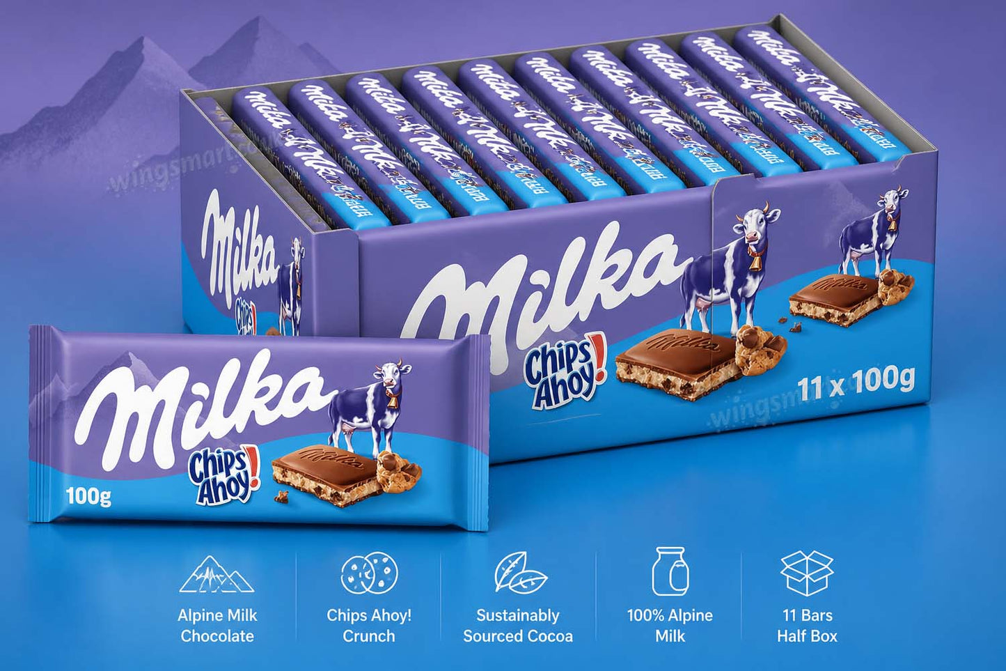 Milka Chips Ahoy Chocolate Bar 100g