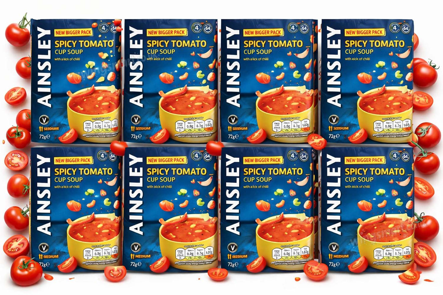 Ainsley Harriott Cup Soup Spicy Tomato 8 Packs (4 Sachets Per Pack) | Instant Spicy Tomato Soup