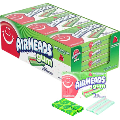 Airheads Watermelon Chewing Gum 34g (Pack of 12)