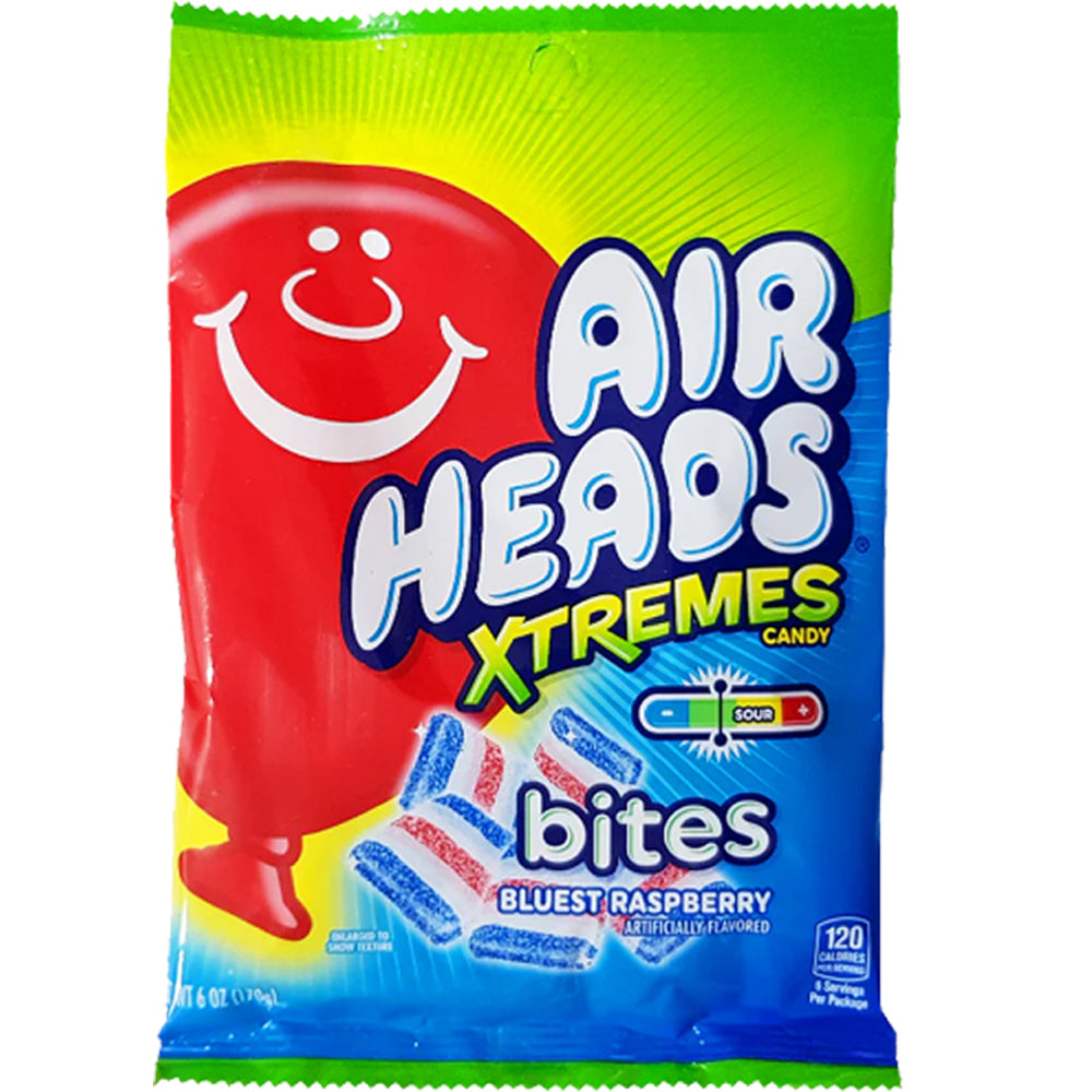 Airheads Xtremes Bluest Raspberry Bites – 12 x 170g Bags | Sour Candy Bulk Pack