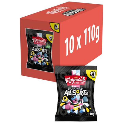 Maynards Bassetts Liquorice Allsorts Candy 110g (Pack of 10)