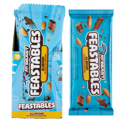 Feastables Mr Beast Almond Milk Chocolate with Almond Chunks Bar 60g (Box of 10)