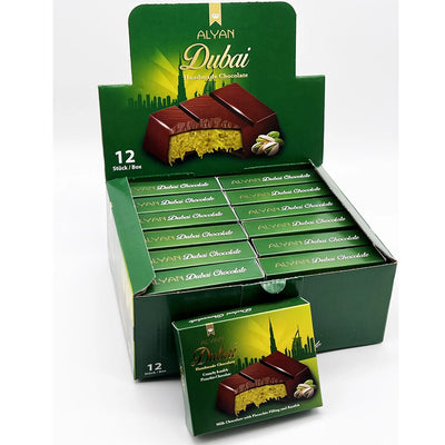 Alyan Dubai Style Chocolate Bar 100g (Pack of 12)