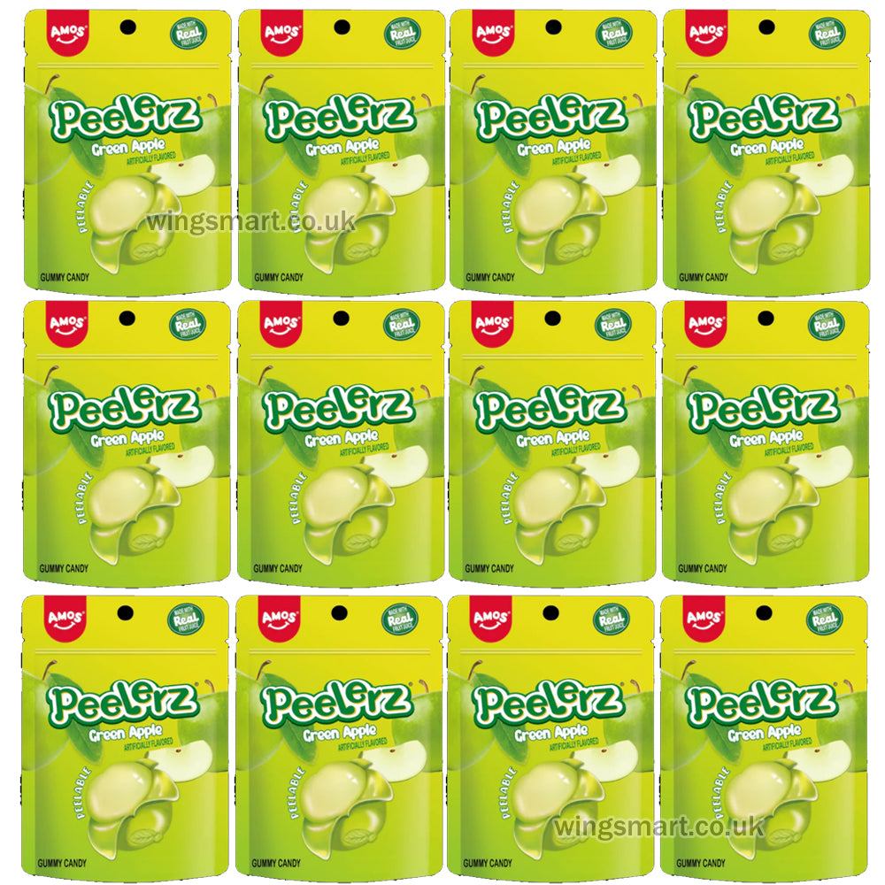 Amos Peelerz Peelable Gummy Fruit Candy 65g x 12 – Choose Your Flavour