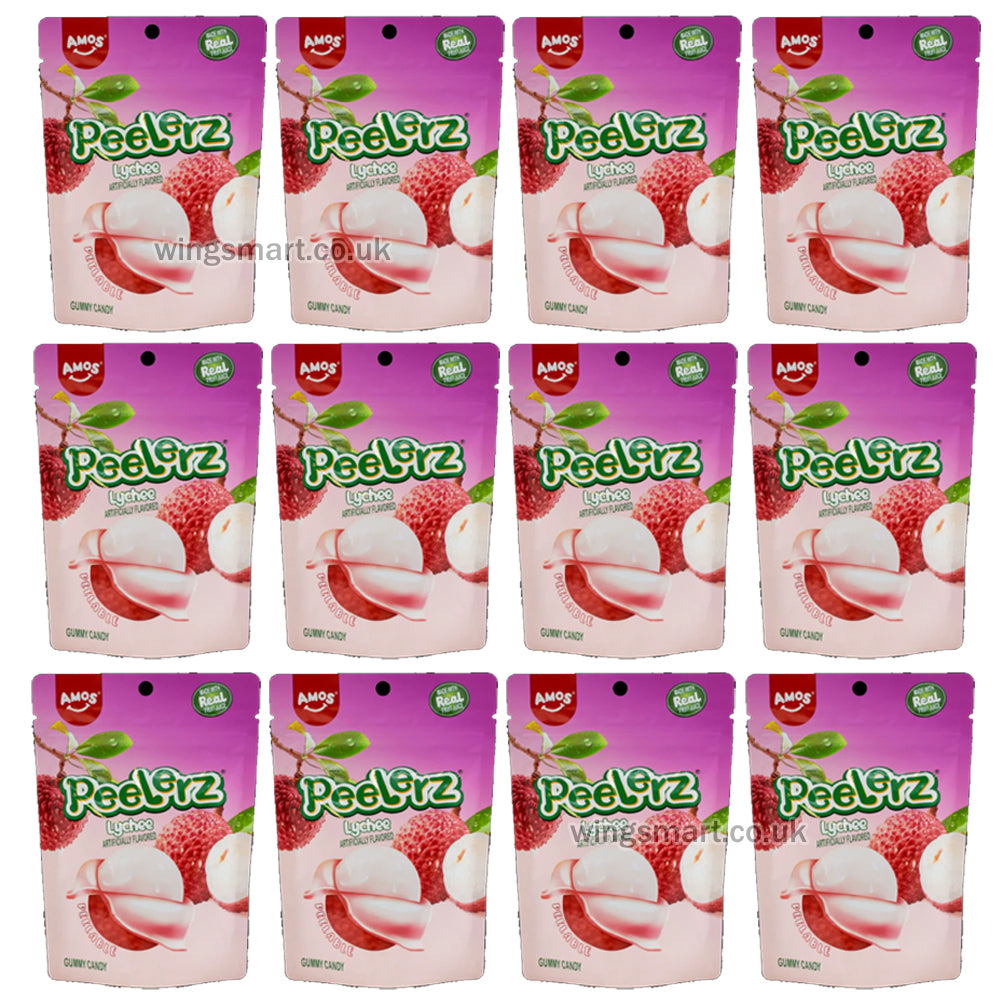 Amos Peelerz Peelable Gummy Fruit Candy 65g x 12 – Choose Your Flavour