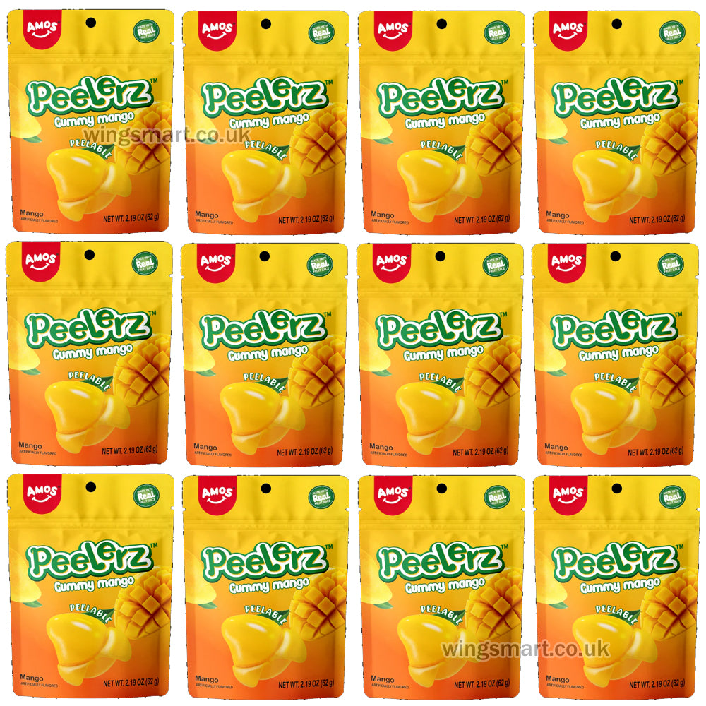 Amos Peelerz Peelable Gummy Fruit Candy 65g x 12 – Choose Your Flavour