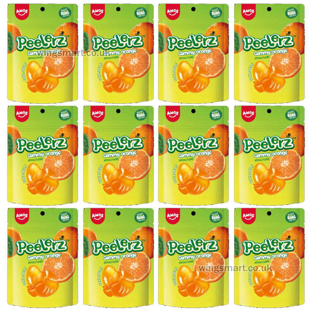 Amos Peelerz Peelable Gummy Fruit Candy 65g x 12 – Choose Your Flavour